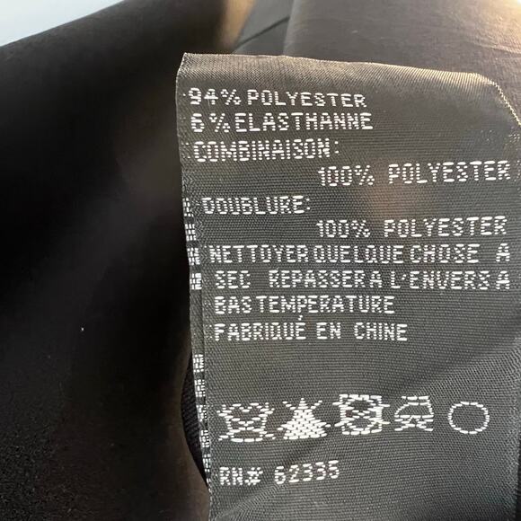 Betsy & Adam Long Scuba Crepe Sleeveless Gown Flower Trim Black White Size 6 NWT - Picture 12 of 13